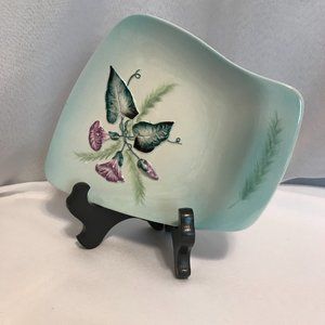 Carltonware Hand Painted Raised Morning Glory Green Dish/Trinket